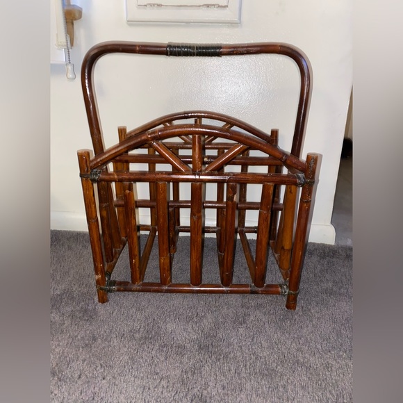 Vintage Accents Vintage Bamboo Handled Book Magazine Holder Rack Poshmark